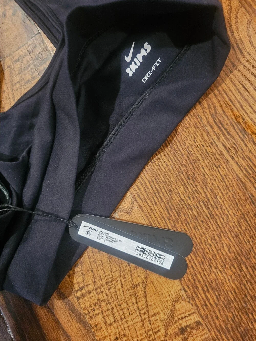 Nike SKIMS Black Seamless Double-Strap Sports Bra